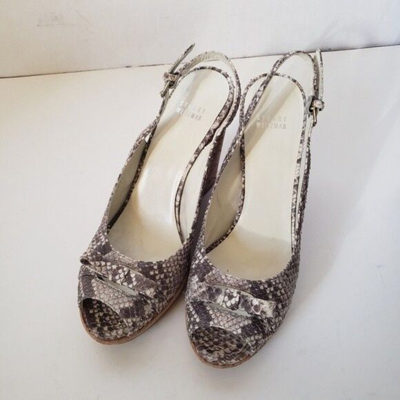 Stuart Weitzman Shoes - Stuart Weitzman Wedges Snake Skin Print Size 9.5 M